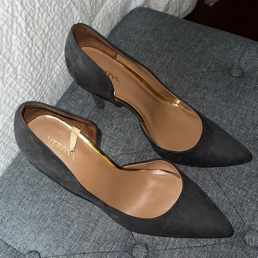 Grey Suede Heels